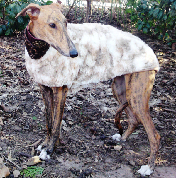 Abrigo de piel sintética de galgo beige - BARCELONA