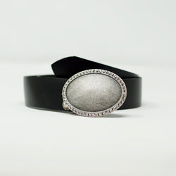 Cinturón negro de simplicidad con plata - BARCELONADOGS