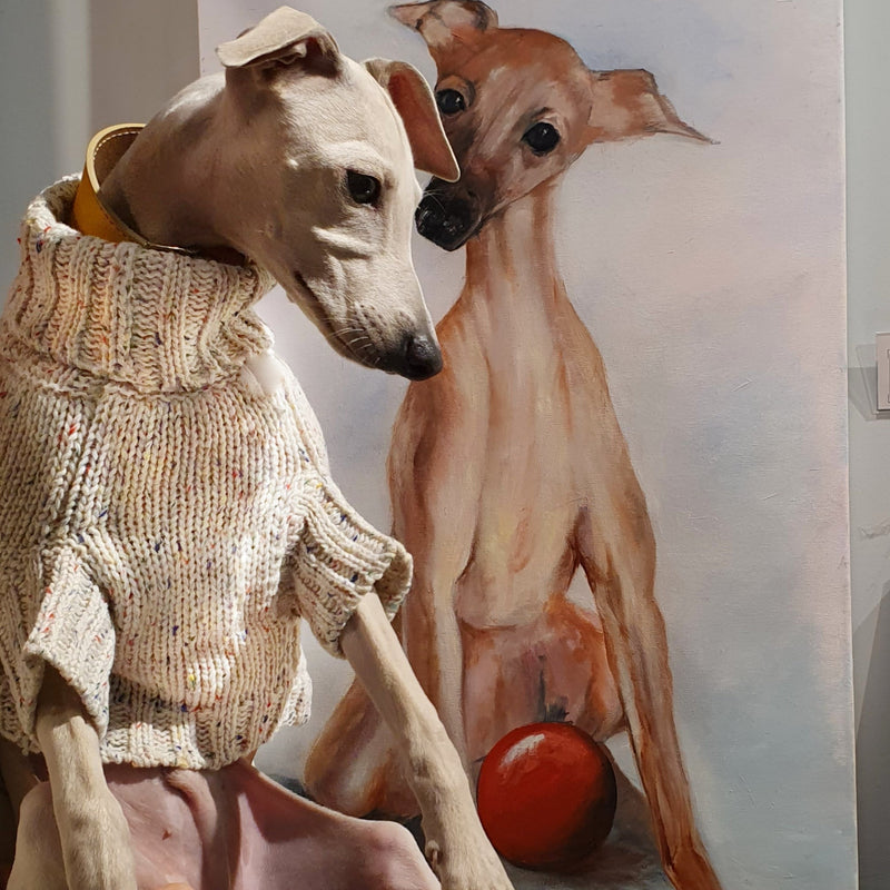 Suéter beige para pequeños Galgos