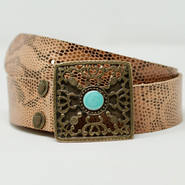 Empire Belt in Beige Brown Snake - BARCELONADOGS