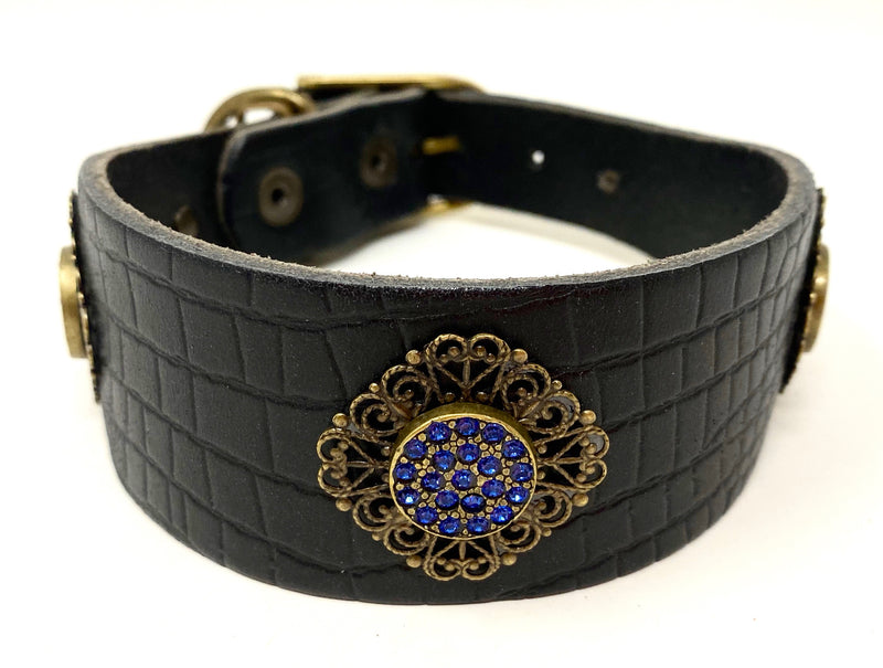 filigree crystal dog collar