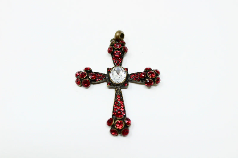 Red Swarovski Gothic Cross - BARCELONADOGS