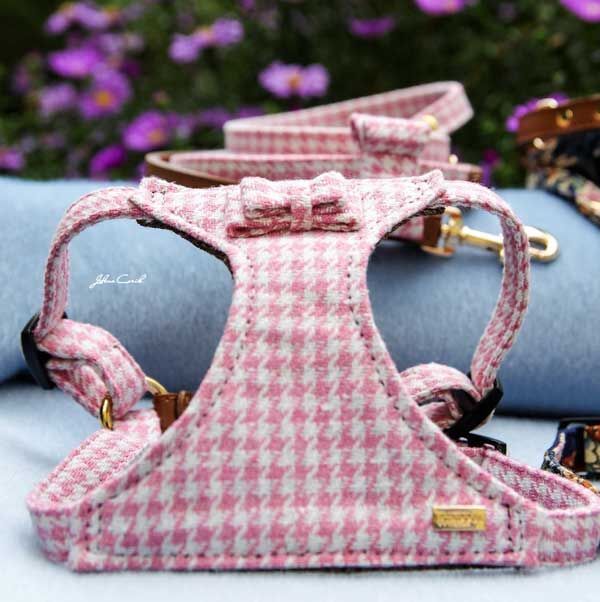 Pink Houndstooth Harness - BARCELONADOGS